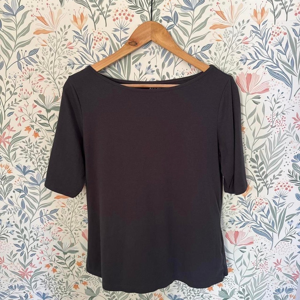 Apt. 9 Modern Essentials Grey Boatneck Elbow Sleeve Top